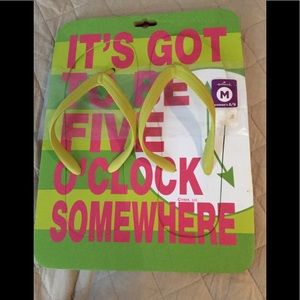 Hallmark 5 O’CLOCK SOMEWHERE Flip Flops